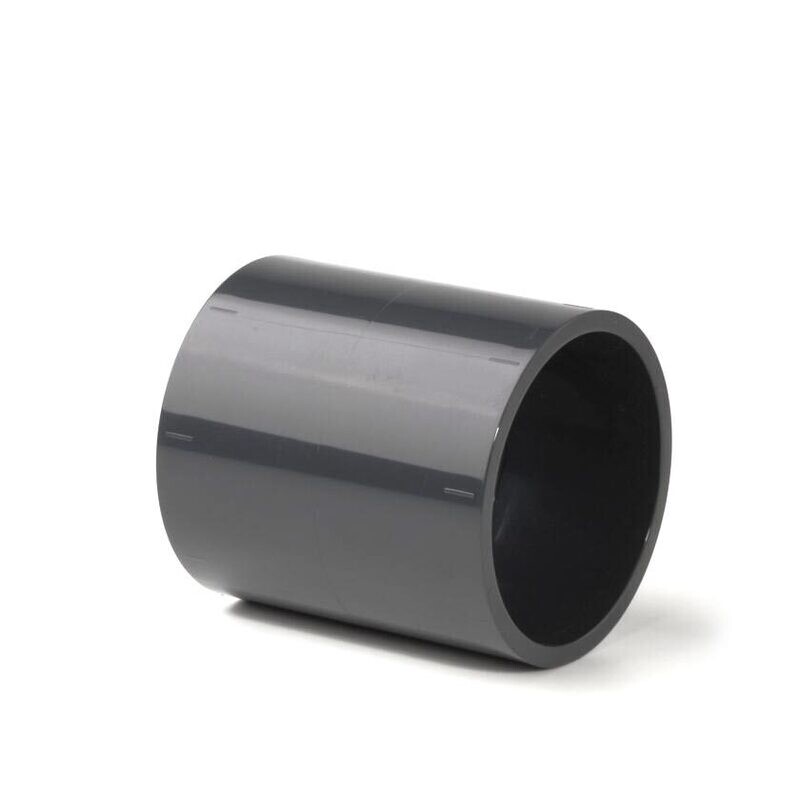 3" PVC Straight Socket Coupler Plain 15 Bar Pressure Pipe Fitting - Grey UPVC Plastic