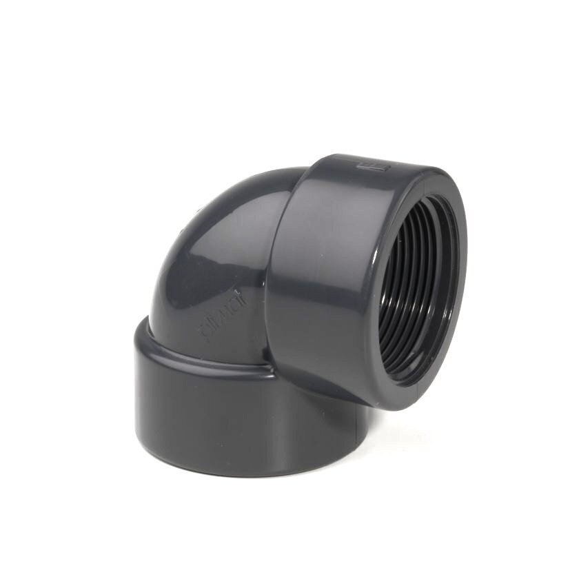 2 2" PVC-U Elbow 90˚ Plain x BSP F/T