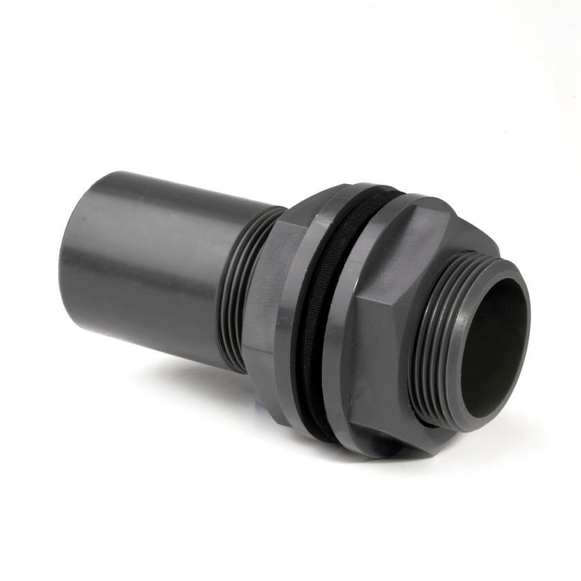 1 1/2 1 1/2" PVC Tank Connector Plain x Thread