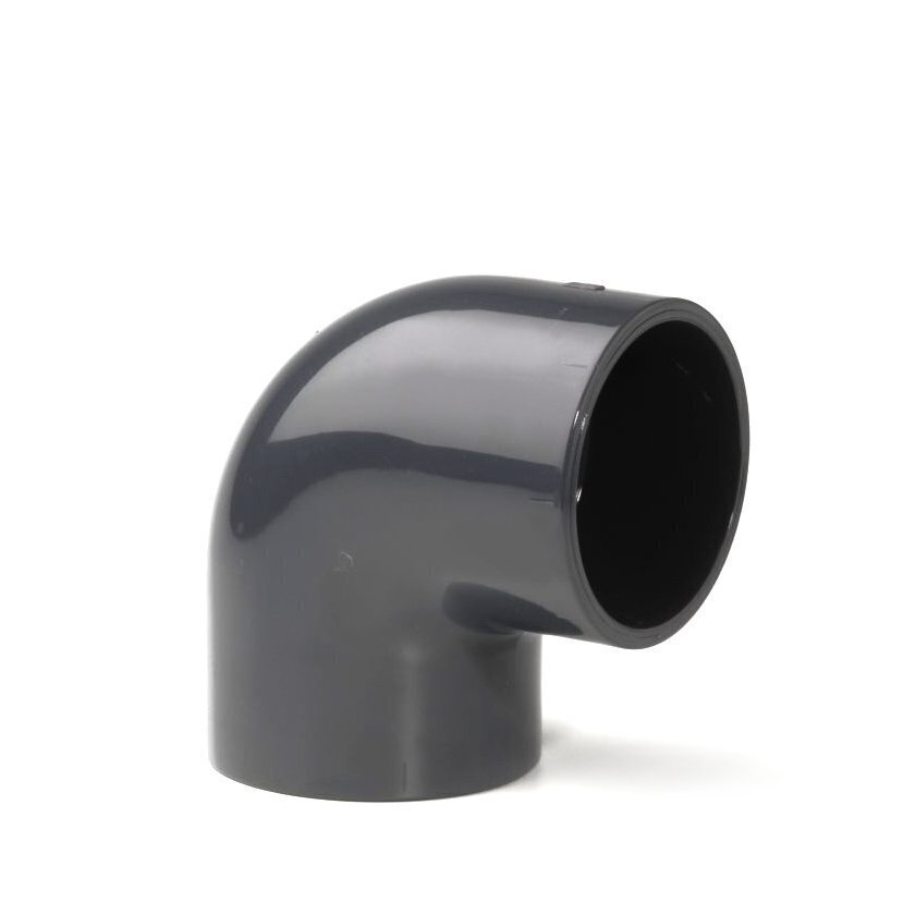 160mm PVC 90˚Elbow Plain 16 Bar Pressure Pipe Fitting - Grey UPVC 160mm PVC 90˚Elbow Plain 16 Bar Pressure Pipe Fitting - Grey UPVC