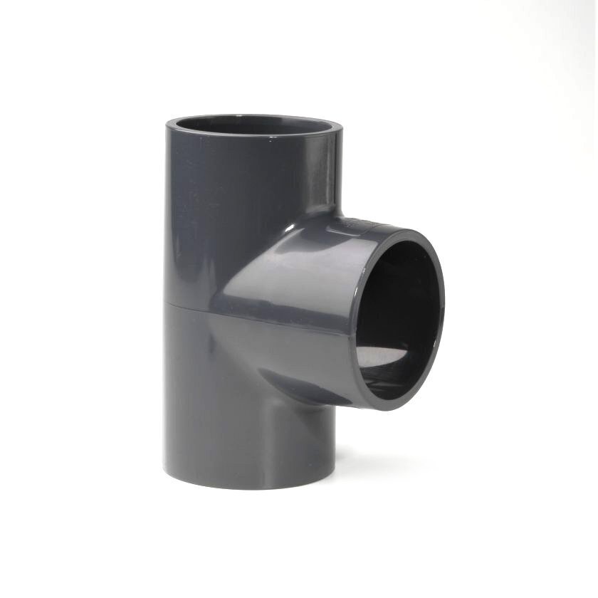 40mm PVC Tee 90˚Plain Plastic Pressure Pipe Fitting 16 Bar - Grey UPVC 40mm PVC Tee 90˚Plain Plastic Pressure Pipe Fitting 16 Bar - Grey UPVC