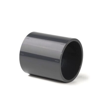 140mm PVC Straight Socket Coupler Plain 16 Bar Pressure Pipe Fitting - Grey UPVC Plastic