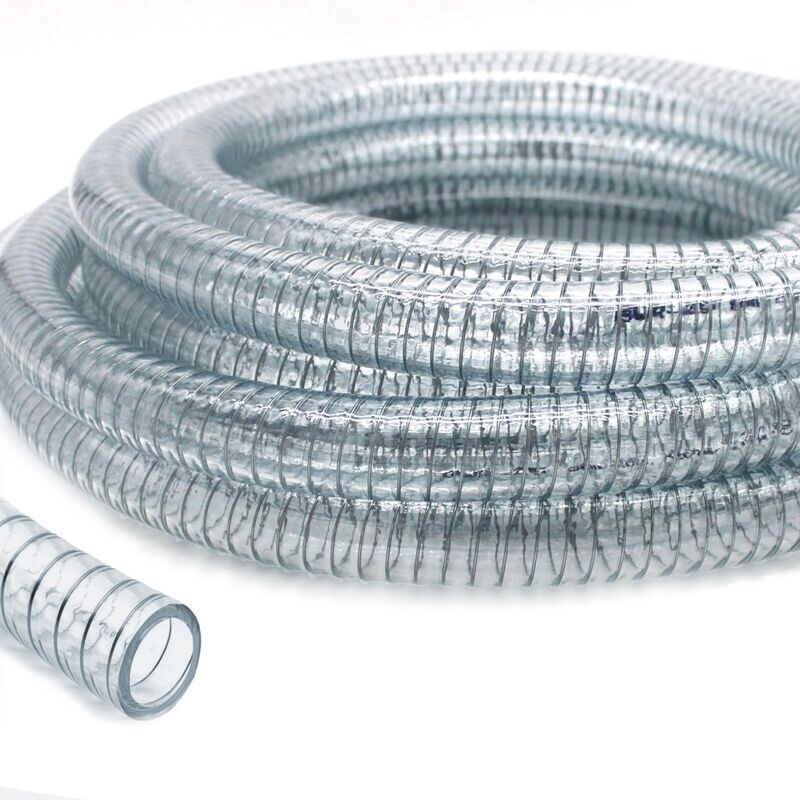10mm ID PVC Hose Reinforced with Galvanised Steel Spiral for suction and delivery