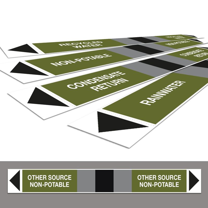 BS1710 Individual Adhesive Pipe Markers | Other Source | Potable Water BS1710 Individual Adhesive Pipe Markers | Other Source | Potable Water