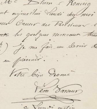 ​VASSEUR, LÉON (1844-1917): Eigenhändiger Brief mit Unterschrift