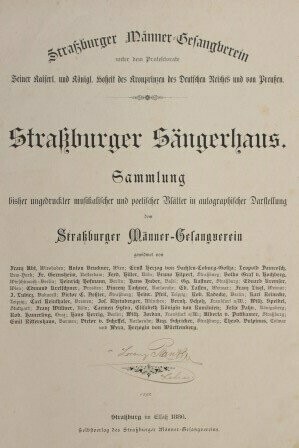 ​STRASSBURGER MÄNNER-GESANGVEREIN - Straßburger Sängerhaus