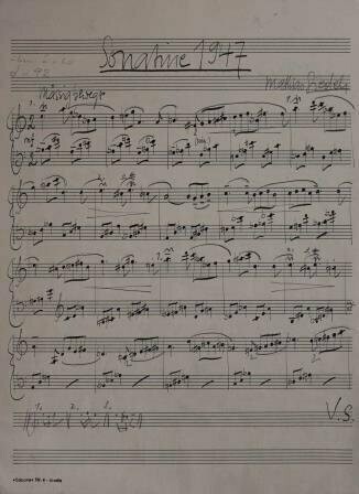 ​SIEDEL, MATHIAS (1929-1991): Eigenhändiges Musikmanuskript
