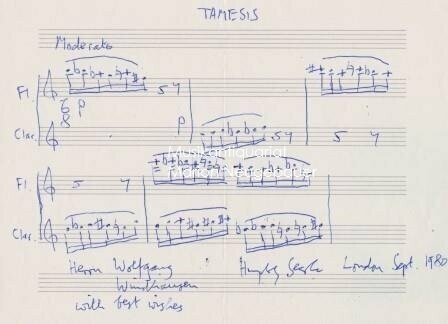 ​SEARLE, HUMPHREY (1915-1982): Eigenhändiges musikalisches Albumblatt