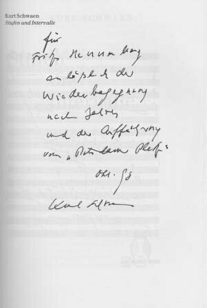 SCHWAEN, KURT: Stufen und Intervalle. Widmungsexemplar SCHWAEN, KURT: Stufen und Intervalle. Widmungsexemplar