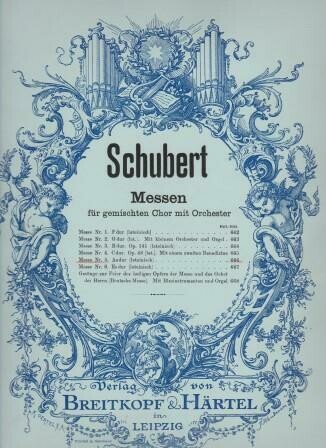 ​SCHUBERT, FRANZ: [D 678] Messe (in As). Partitur
