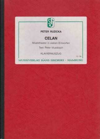 ​RUZICKA, PETER: Celan. Klavierauszug