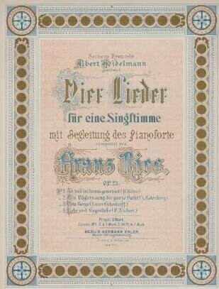 ​RIES, FRANZ: Konvolut Lieder