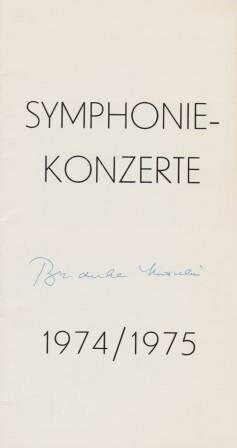 MUSULIN, BRANKA (1917-1975): Signiertes Konzertprogramm