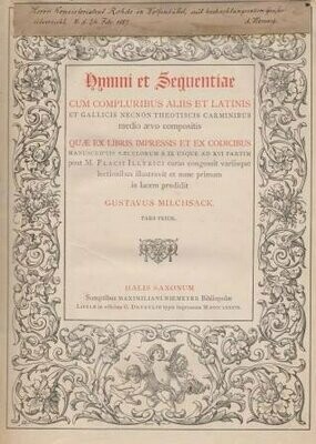 ​MILCHSACK, GUSTAV (Hrsg.): Hymni et Sequentiae