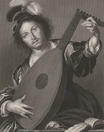 ​LAUTE - Der Lautenspieler. The Lute Player. B. Strozzi pinx. / A.H. Payne sc