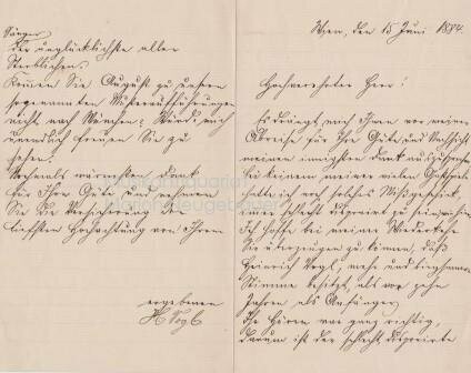 ​VOGL, HEINRICH (1845-1900): Eigenhändiger Brief mit Unterschrift