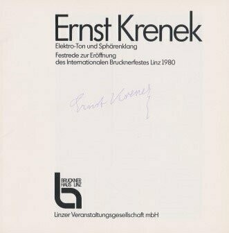 ​KRENEK, ERNST: Elektro-Ton und Sphärenklang