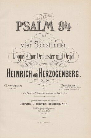 ​HERZOGENBERG, HEINRICH VON: Psalm 94
