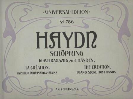 ​HAYDN, JOSEPH: [Hob. XXI:2] Die Schöpfung. Für Pianoforte zu 4 Händen von A. v. Zemlinsky