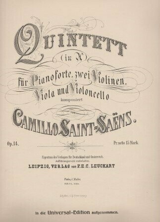​SAINT-SAENS, CAMILLE: Quintett (in A). Op. 14
