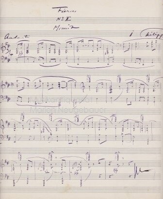 ​PHILIPP, ISIDORE (1863-1958): Eigenhändiges Musikmanuskript