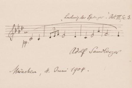​SANDBERGER, ADOLF (1864-1943): Eigenhändiges musikalisches Albumblatt