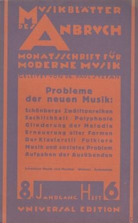 ​ZEITSCHRIFT - Musikblätter des Anbruch