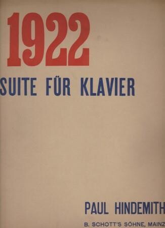 ​HINDEMITH, PAUL: 1922. Suite für Klavier