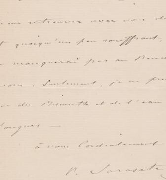 ​SARASATE, PABLO DE (1844-1908): Eigenhändiger Brief mit Unterschrift
