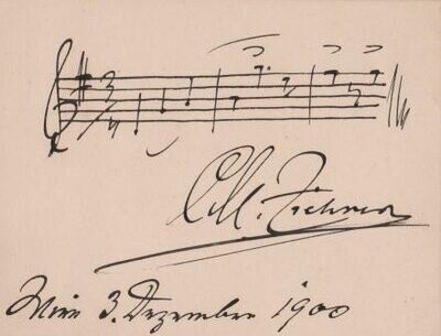 ​ZIEHRER, CARL MICHAEL (1843-1922): Eigenhändiges musikalisches Albumblatt mit Unterschrift.