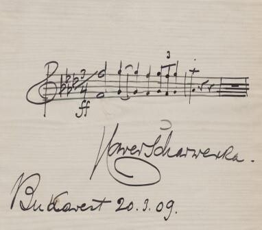 ​SCHARWENKA, XAVER (1850-1924): Eigenhändiges musikalisches Albumblatt