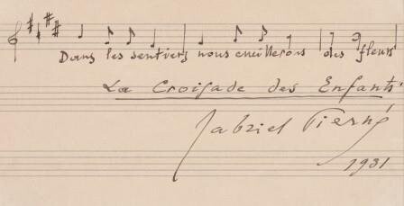 ​PIERNÉ, GABRIEL (1863-1937): Eigenhändiges musikalisches Albumblatt mit Unterschrift