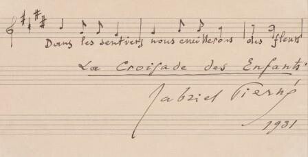 ​PIERNÉ, GABRIEL (1863-1937): Eigenhändiges musikalisches Albumblatt mit Unterschrift