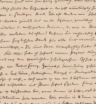 ​HANSLICK, EDUARD (1825-1904): Eigenhändiger Brief mit Unterschrift. Wien 2.5.1900