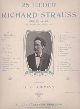 ​STRAUSS, RICHARD: 25 Lieder. Für Klavier (Otto Taubmann)