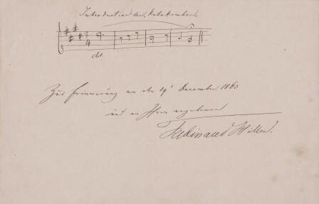 ​HILLER, FERDINAND (1811-1872): Eigenhändiges musikalisches Albumblatt