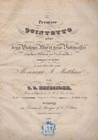 ​REISSIGER, C.G.: Premier Quintetto pour deux Violons, Alto et deux Violoncelles Op. 90