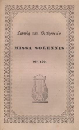 ​BEETHOVEN - [HEIMSOETH, FRIEDRICH]: Ludwig van Beethoven's missa solennis op. 123