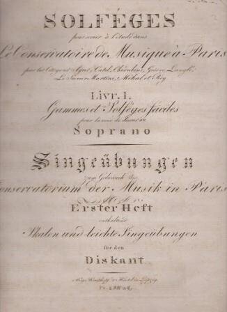 ​SOLFÉGES - Sammelband. 4 Teile in einem. Leipzig, Breitkopf & Härtel [1806/1814]