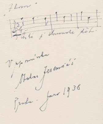 ​JEREMIAS, OTAKAR (1892-1962): Eigenhändiges musikalisches Albumblatt