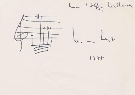 ​HENZE, HANS WERNER (1926-2012): Eigenhändiges musikalisches Albumblatt