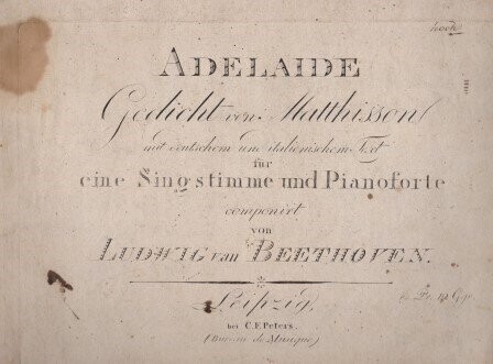​BEETHOVEN, LUDWIG VAN: Adelaide. Titelauflage