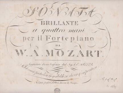 ​MOZART, WOLFGANG AMADEUS: Sonata brillante a quattro mani