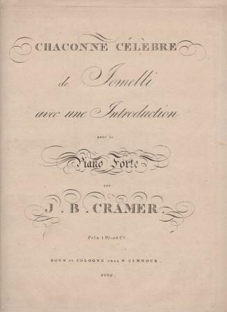 ​CRAMER, J[OHANN] B[APTIST]: Chaconne célèbre de Jomelli
