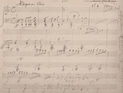 ​BEETHOVEN, LUDWIG VAN: Klaviersonate in C-Dur op. 53 (Waldsteinsonate). Faksimile
