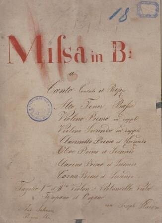 ​HAYDN, J.: [Kopistenhandschrift:] Missa in B: - "Heiligmesse"