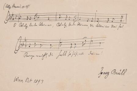 ​BRÜLL, IGNAZ (1846-1907): Eigenhändiges musikalisches Albumblatt