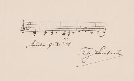 ​STEINBACH, FRITZ (1855-1916): Eigenhändiges musikalisches Albumblatt