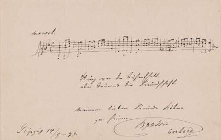 ​BRASSIN, GERHARD (1844-unbekannt): Eigenhändiges musikalisches Albumblatt