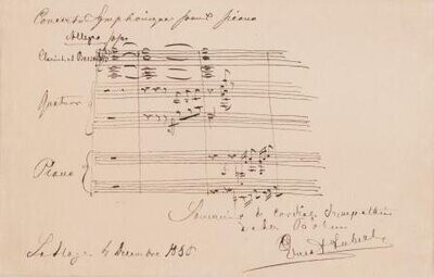 ​LUBECK, ERNST (1829-1876): Eigenhändiges musikalisches Albumblatt